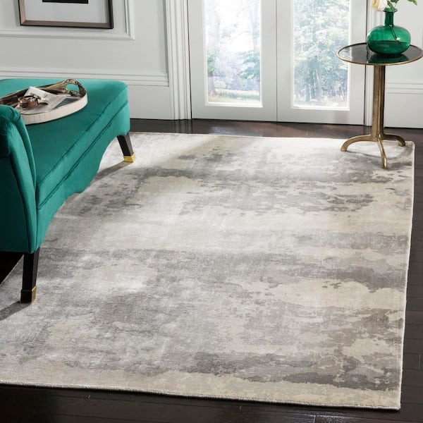Mirage 6 ft. x 9 ft. Gray Distressed Marble Area Rug