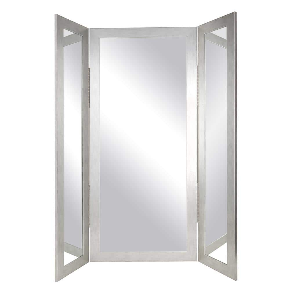 BrandtWorks Silver Grain Tri Fold Dressing Mirror (71 in. H x 64 in. W ...