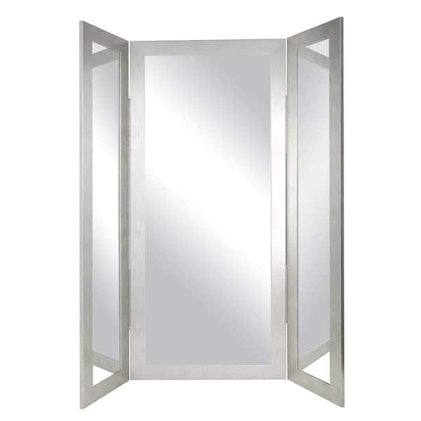 BrandtWorks Silver Grain Tri Fold Dressing Mirror (71 in. H x 64 in. W ...