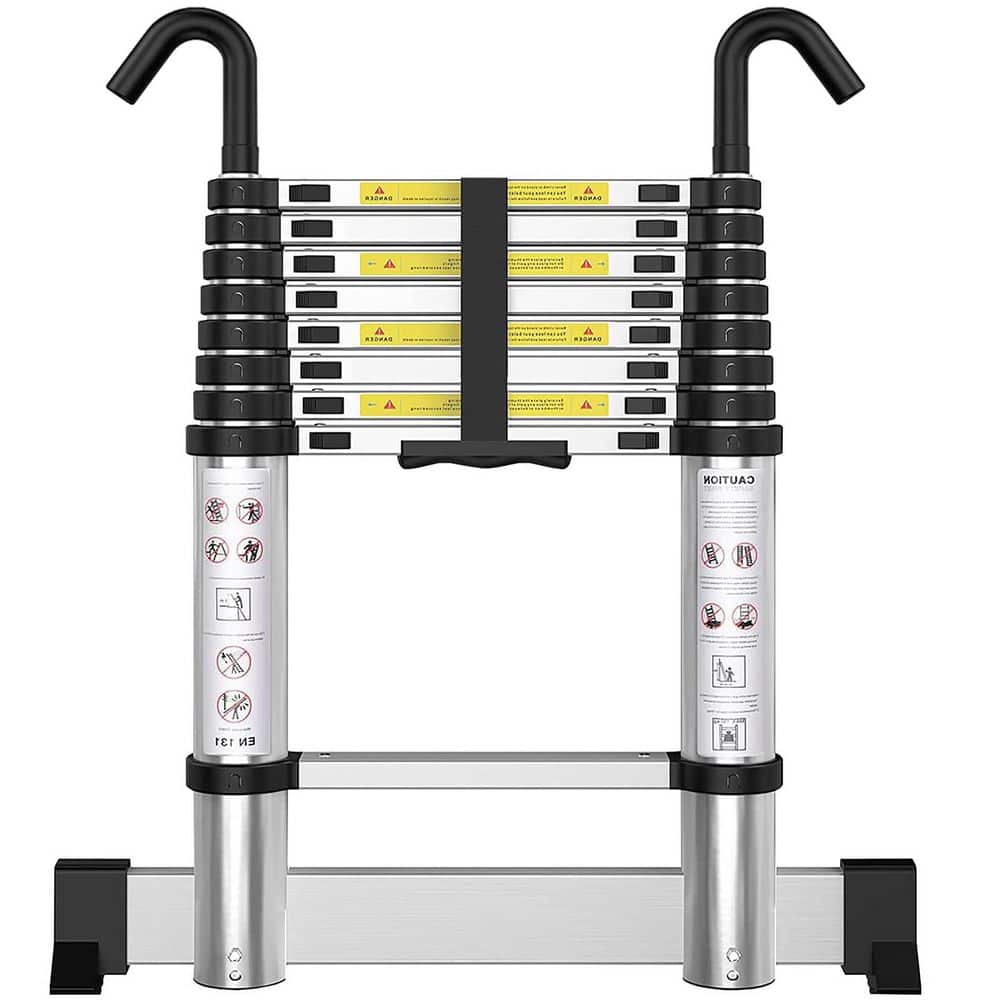 8.5 ft. Aluminum Telescoping Ladder with Hooks and Stabilizer, EN131 Certified, 330 lbs. Capacity price history on PriceWatchPro