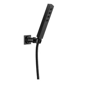 1-Spray Patterns 1.75 GPM 1.38 in. Wall Mount Handheld Shower Head with H2Okinetic in Matte Black