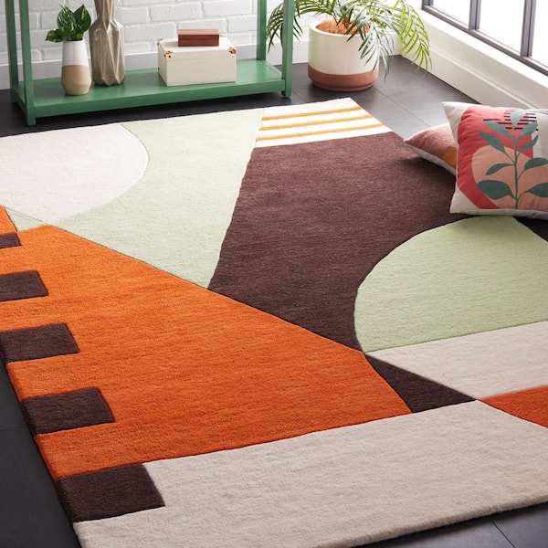 Rodeo Drive 4 ft. x 6 ft. Green/Brown Geometric Area Rug
