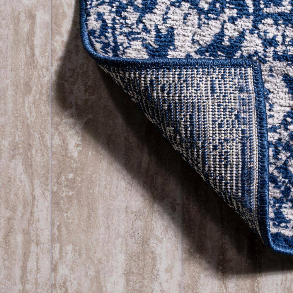 Navy & Ivory Classic Persian-Inspired Synthetic Area Rug