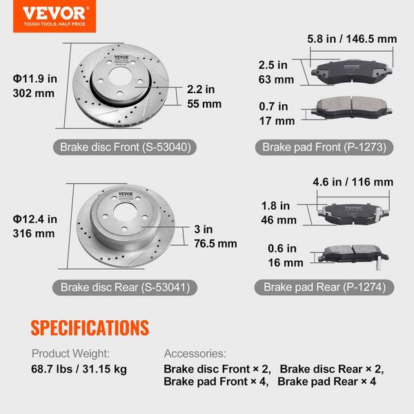 thumbnail image 2 of Genialith Rear Brake Rotors & Ceramic Pads – Jeep Wrangler JK 2007-2018 2 of 5