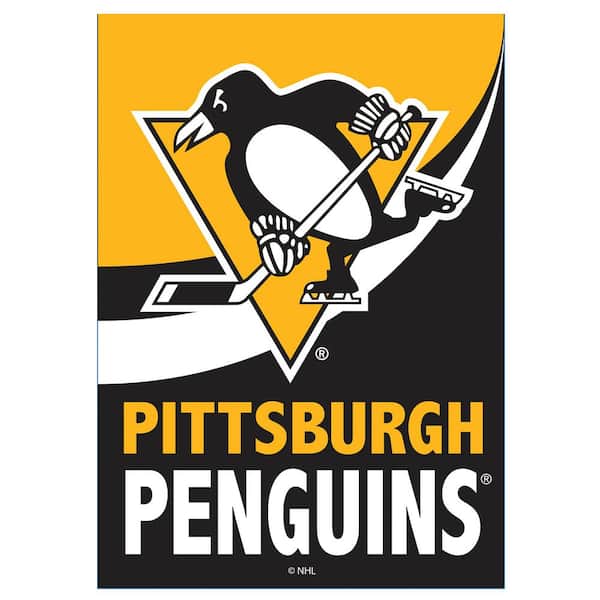 2 1/3 ft. x 3 2/3 ft. Pittsburgh Penguins Burlap House Flag