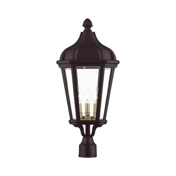 Livex Lighting Morgan 3 Light Bronze Outdoor Post Top Lantern