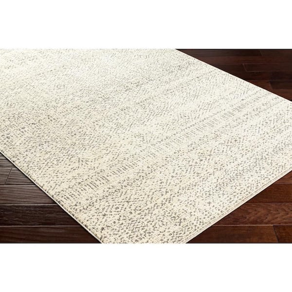 La Boheme Ivory Distressed 3 ft. x 10 ft. Indoor Runner Area Rug