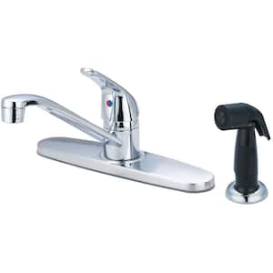 Single-Handle Standard Kitchen Faucet with Side Spray in Polished Chrome