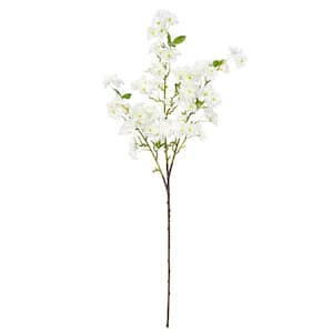 40 in. Cream White Artificial Cherry Blossom Flower Stem Spray Set of 3