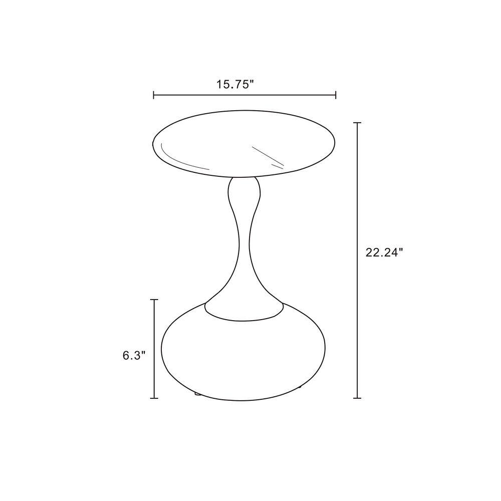 Gold and Brown Round Metal and Wood End Table