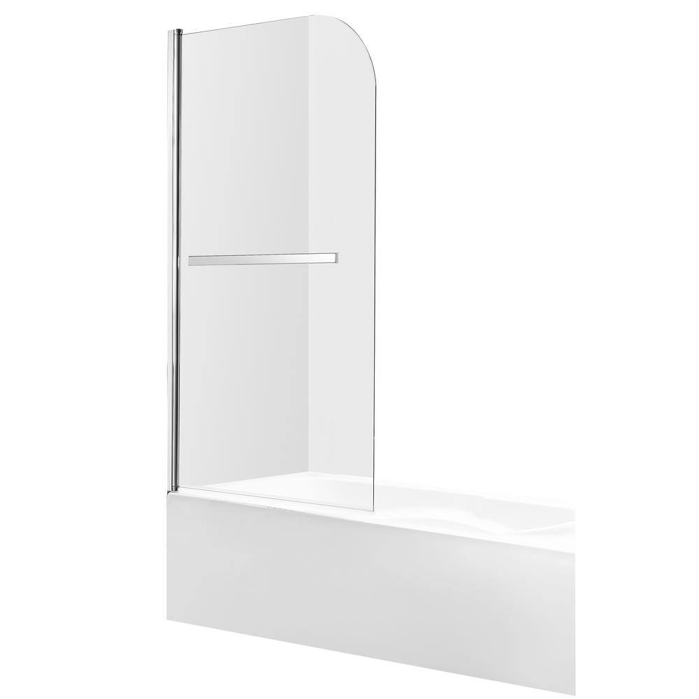 Myth 28" x 56" Frameless Hinged Tub Door in Polished Chrome