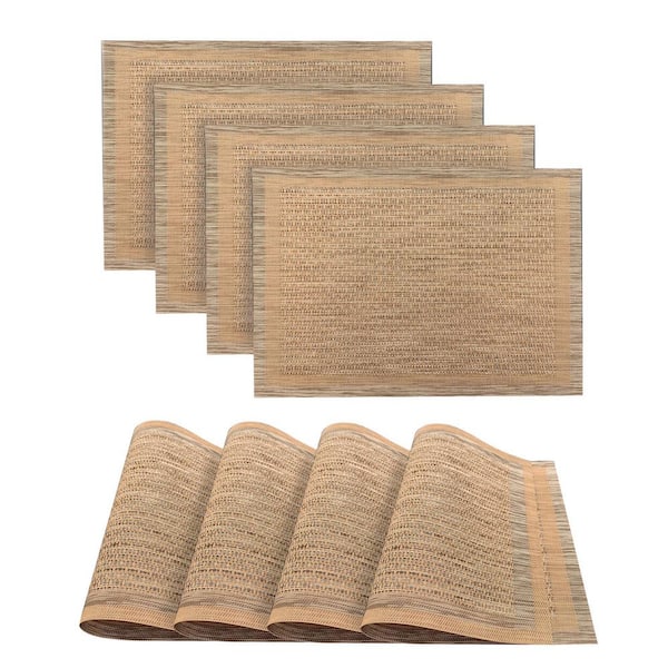 Dainty Home 13 in. x 19 in. Yellows/Golds Polyester Geneva Woven Texteline Placemat (Set of 4)​