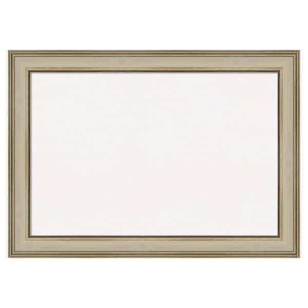 Amanti Art Colonial Light Gold White Corkboard 42 in. x 30 in. Bulletin Board Memo Board