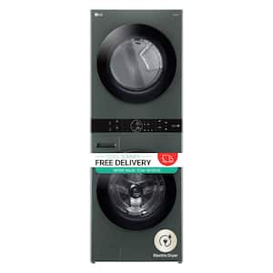 WashTower Stacked SMART Laundry Center 4.5 Cu.Ft. Front Load Washer & 7.4 Cu.Ft. Electric Dryer in Nature Green w/ Steam