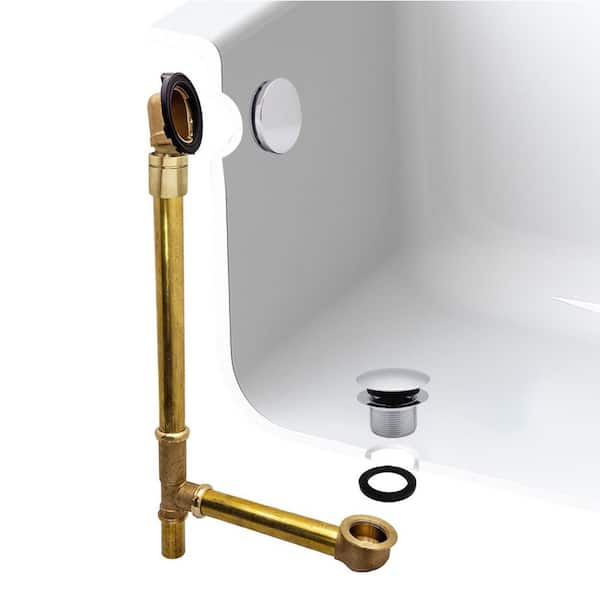 25 in. Brass Tub Waste and Overflow in Polished Chrome