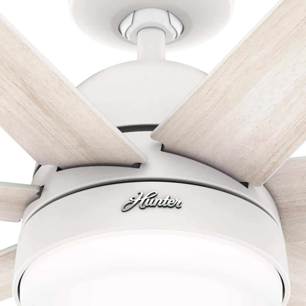 60" Matte White Smart Ceiling Fan with LED Light and Remote