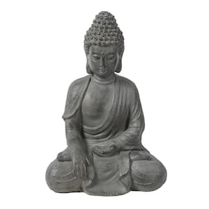 Gray MgO Enlightened Buddha Garden Statue