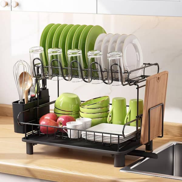 Numhew 2-Tier Large Dish Drying Rack, Stainless Steel Dish Rack