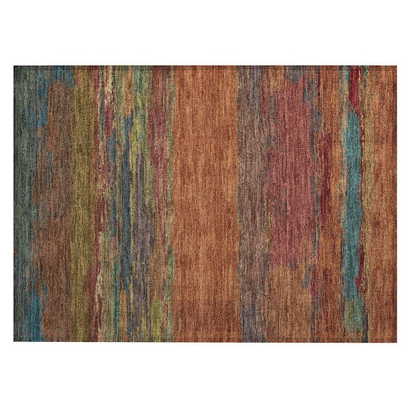 Chantille Machine Washable Indoor/Outdoor Abstract ACN1286 Terracotta 1 ft. 8 in. x 2 ft. 6 in. Area Rug