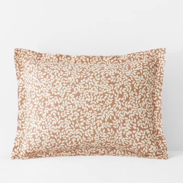 The Company Store Company Cotton Remi Leaf Rust Cotton Percale Standard Sham