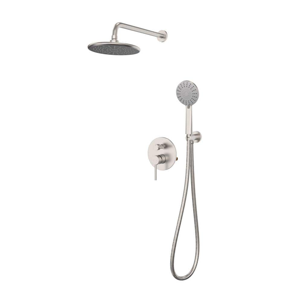 Aquata 7 in. x 19-1/2 Rain Fall Shower Faucet Set with Handshower in Brushed Nickel price history on PriceWatchPro