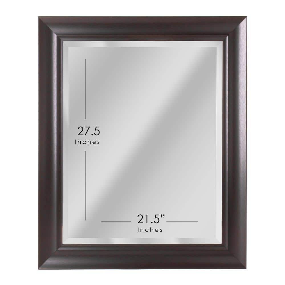 Espresso Elegance 28.5" x 34.5" Rectangular Wood Vanity Mirror