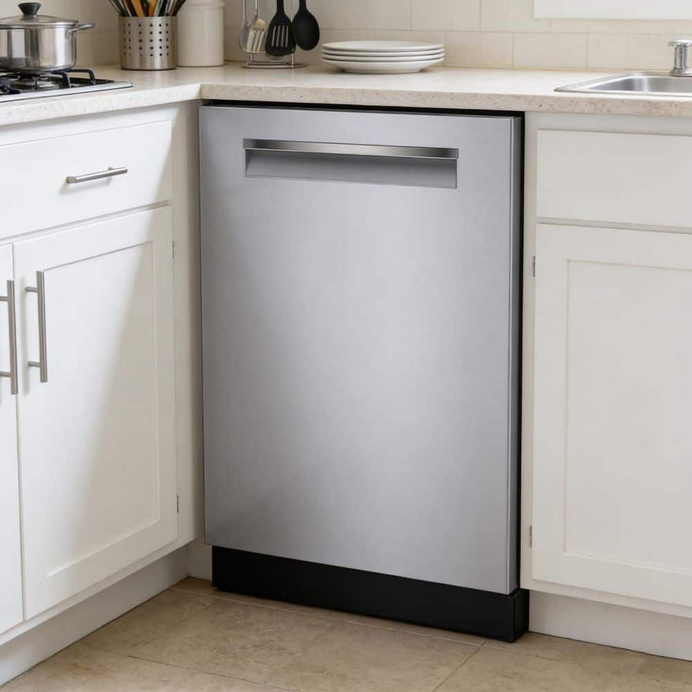 24 in. Built-In Tall Tub Dishwasher in Stainless Steel with with 5-Cycles, Adjustable Rack, 45 dBA