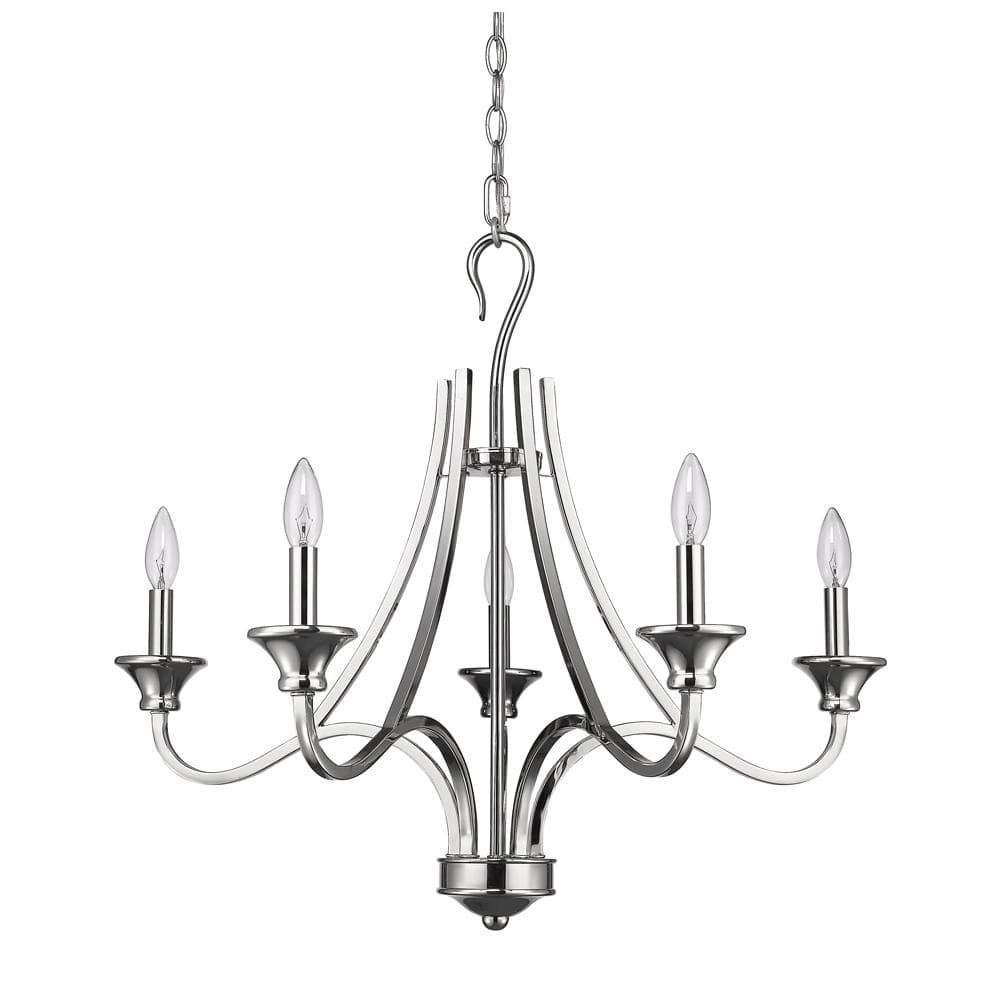 Michelle Indoor 5-Light Polished Nickel Chandelier price history on PriceWatchPro