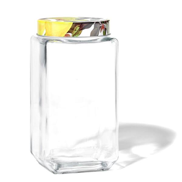 American Atelier Meyer Lemons Square Glass Jars, Set of 3 in 2023  3 piece  kitchen canister set, Square glass jars, Kitchen canisters