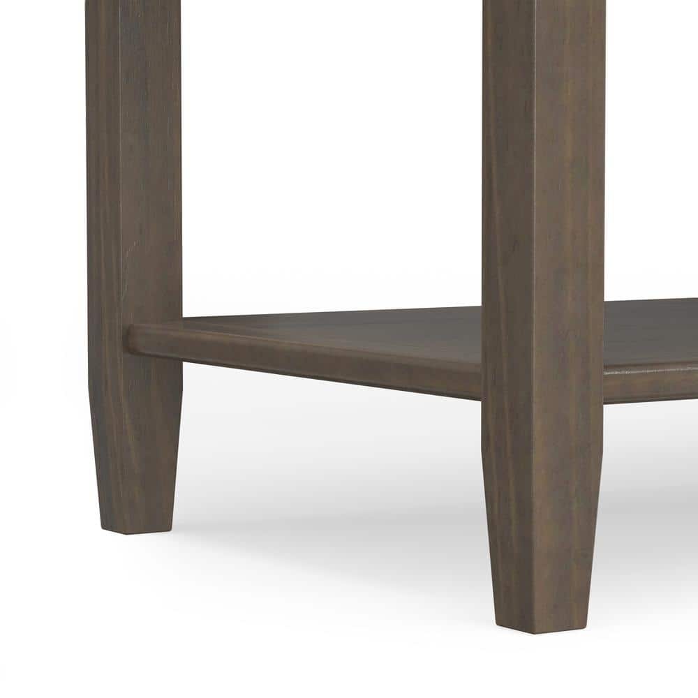 Ela 48'' Smoky Brown Solid Wood Console Table with Storage
