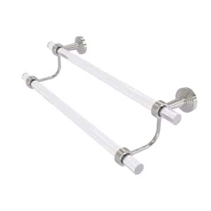 Pacific Beach Collection 24 in. Wall Mounted Double Towel Bar in Satin Nickel with Groovy Accents