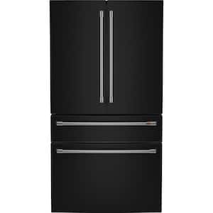 28.7 cu. ft. Smart Four Door French Door Refrigerator in Matte Black with Dual-Dispense Autofill Pitcher