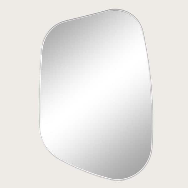 Silver 26 in. W x 40 in. H Irregular Modern Aluminum Alloy Deep Framed Vanity Mirror Wall Mirror
