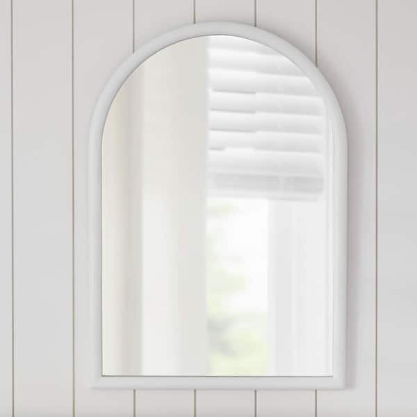 Medium Arched Wood Framed Bright White Mirror (20 W in. x 28 in. H)