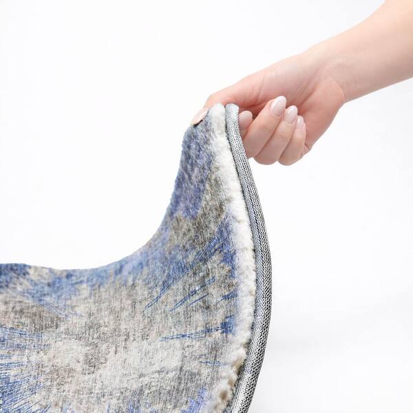 Dream Shag Premium Machine Washable Abstract ADS773 Blue 10 ft. x 14 ft. Area Rug