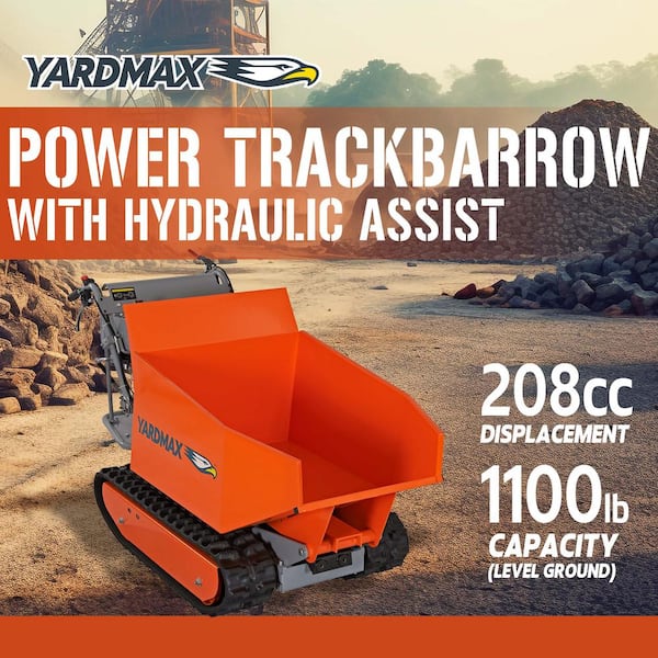 YD8105 Track Barrow with Hydraulic Assist, 1100lb. Capacity, Briggs CR950, 6.5 hp, 208cc