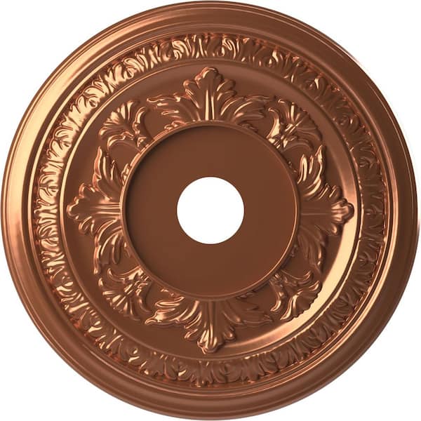 Ekena Millwork 22" OD x 3-1/2" ID x 1" P Baltimore Thermoformed PVC Ceiling Medallion (Fits Canopies up to 7-3/4"), Bright Coat Copper