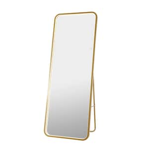 Tatum 65 in. H x 24 in. W Crystal Rectangle Metal Framed Antifog Lit Wall/Floor Mirror with Smart Touch, Gold Painting