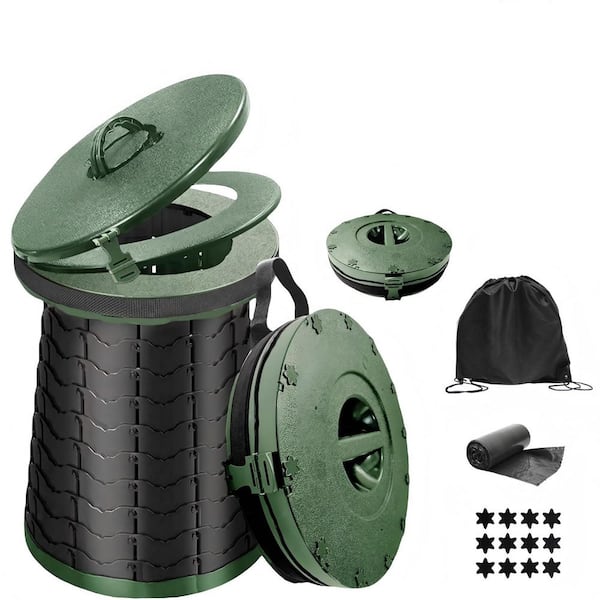 Heavy-Duty ABS Plastic Foldable Multi-Function Non-Electric Waterless Toilet, Retractable Portable Potty for Camping