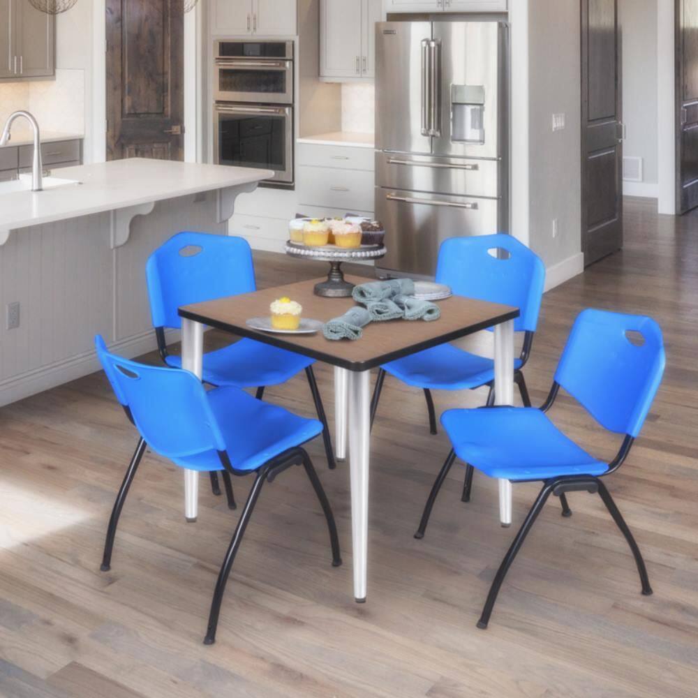 Kahlo 36 in. Square Noble Oak Breakroom Table Desk with Chrome Tapered Legs price history on PriceWatchPro