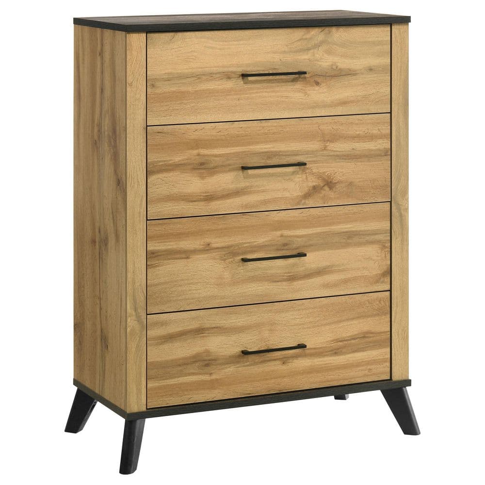 Kaywood Natural Pine 4-Drawer 33.5 in. Chest of Drawers
