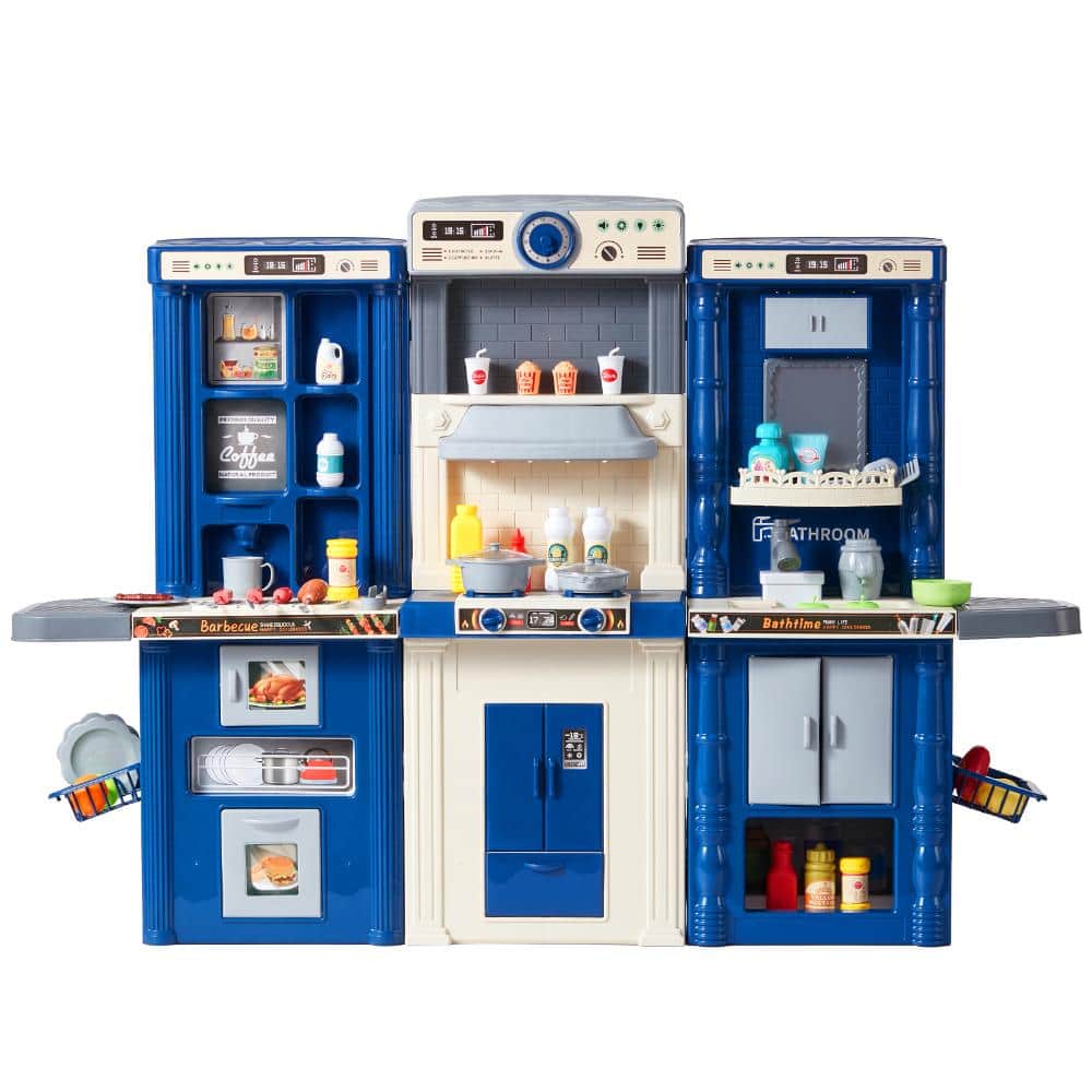 Blue 3-in-1 Kids Kitchen Playset Gift with 74 Piece Accessories price history on PriceWatchPro
