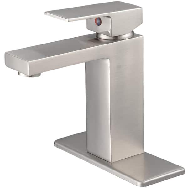matrix decor Single Handle Vessel Sink Faucet with Deckplate in Brushed Nickel