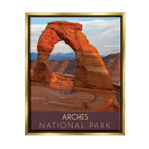 Arches National Park Desert Canyon Design by The Saturday Evening Post Floater Framed Nature Art Print 31 in. x 25 in.
