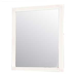 36 in. x 32 in. Modern Style Square Wooden Framed White Decorative Mirror