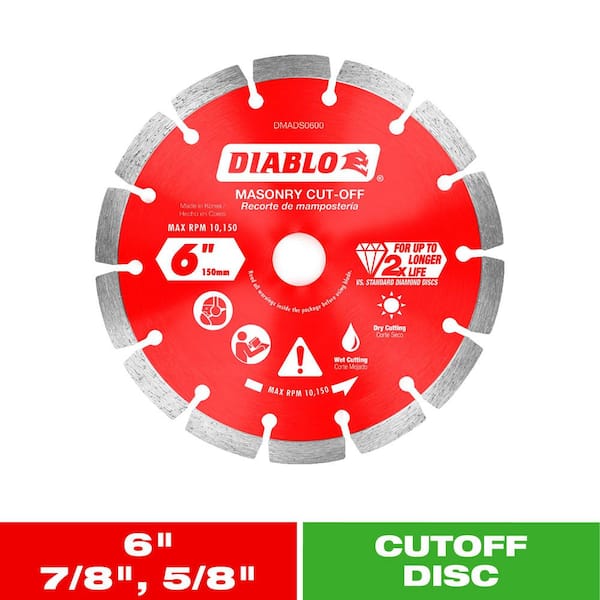 DIABLO 6 in. Diamond Segmented Cut-Off Discs for Masonry