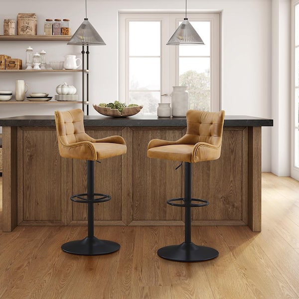 Genuine leather best sale swivel bar stools