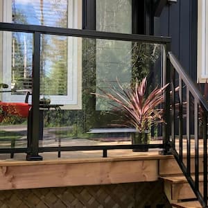 36 in. H x 45 in. W Clear Aluminum Deck Railing Tempered Glass Panel