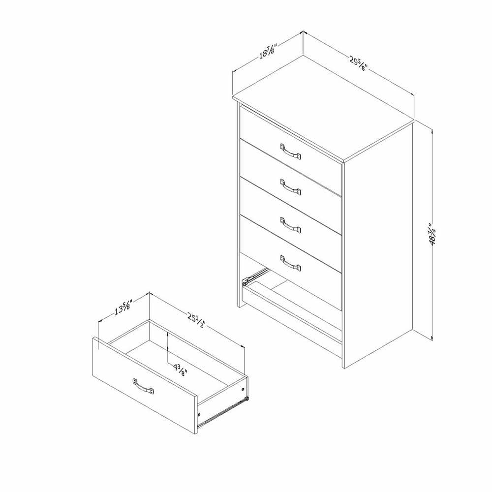 Nordik Oak 5-Drawer Vertical Chest with Soft Close Drawer