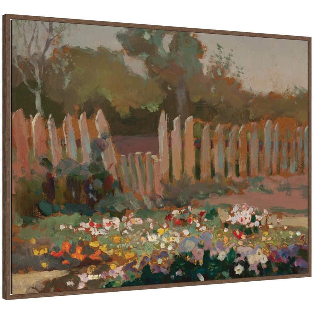 "Sylvie ""Village Garden by Jan Stanislawski"" by Nostalgia Prints Landscape Framed Canvas Art Print 32 in. x 42 in." price history on PriceWatchPro